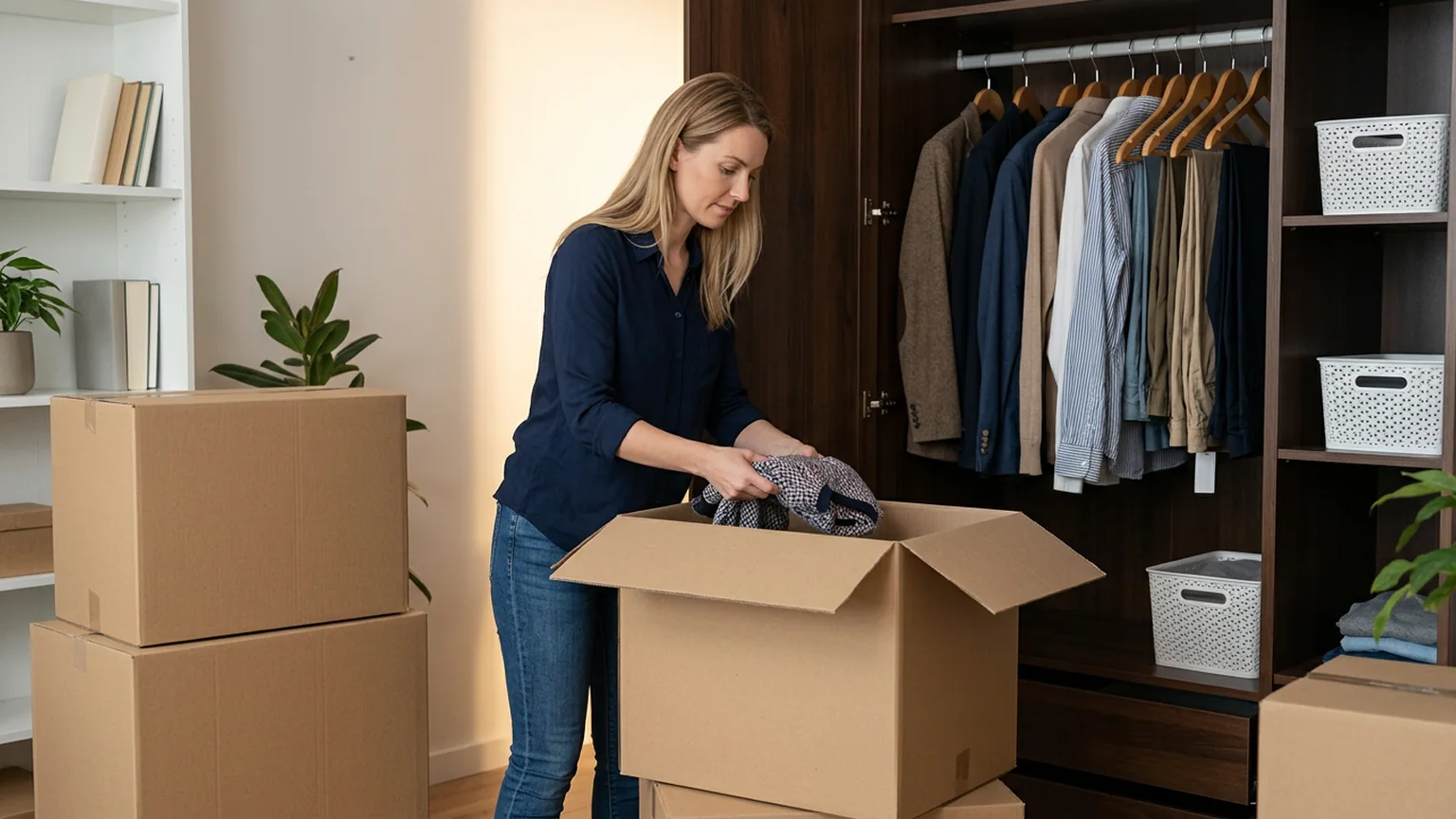 Professional movers protecting and carrying household furniture